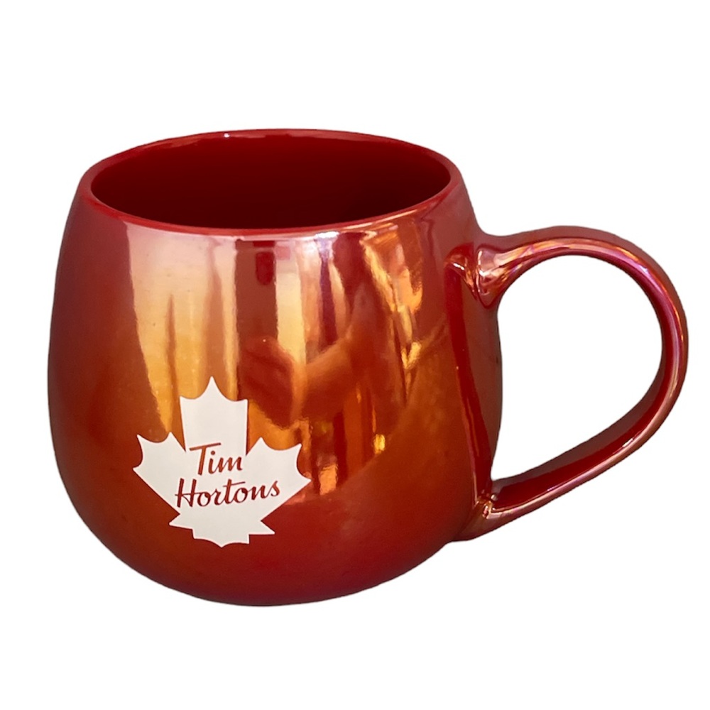 Tim Hortons Red iridescent coffee mug cup 2020 with tag